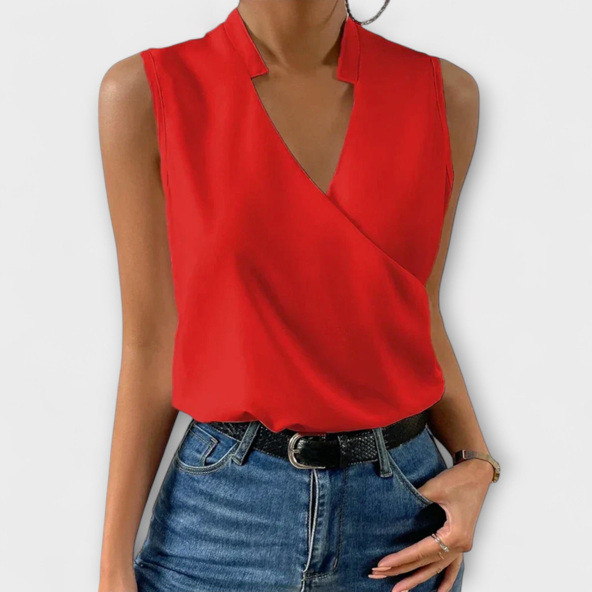 Isabella | Elegantes V-Ausschnitt Sommertop aus zartem, fließendem Stoff