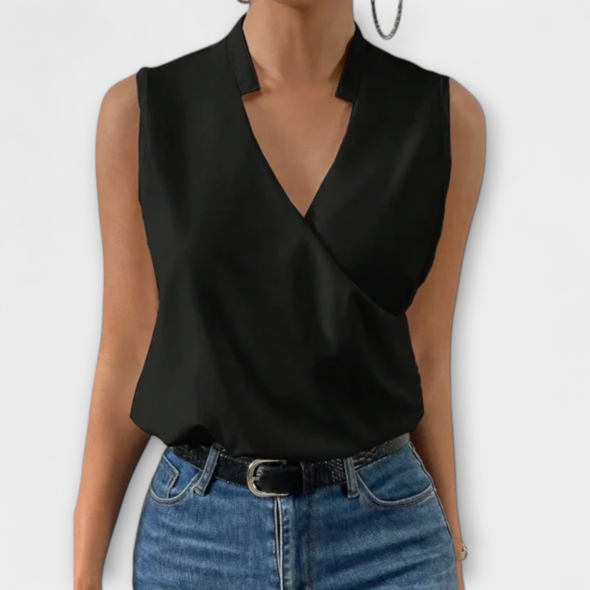 Isabella | Elegantes V-Ausschnitt Sommertop aus zartem, fließendem Stoff