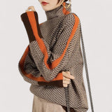 Gabriela | Luxuriöser Rollkragenpullover mit opulenten, kontrastierenden Streifen