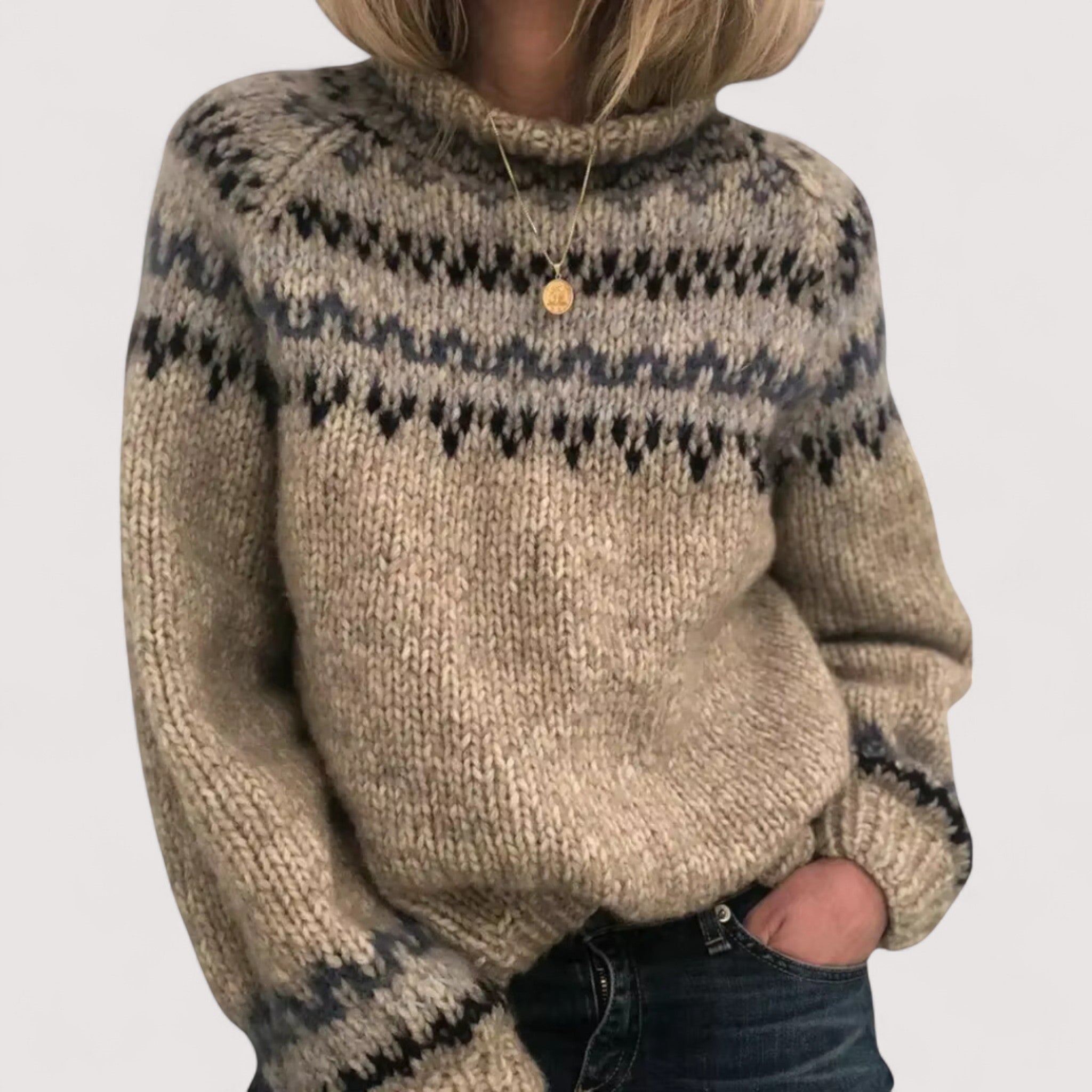 Astrid | Edler nordischer Strickpullover für Damen