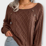 Aurora | Eleganter Strickpullover mit kunstvollen Knöpfen