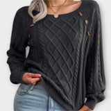 Aurora | Eleganter Strickpullover mit kunstvollen Knöpfen