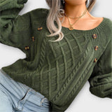 Aurora | Eleganter Strickpullover mit kunstvollen Knöpfen