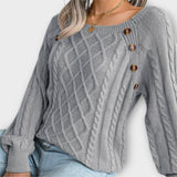 Aurora | Eleganter Strickpullover mit kunstvollen Knöpfen