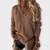 Isabella | Eleganter V-Ausschnitt Pullover aus feinstem Kaschmir