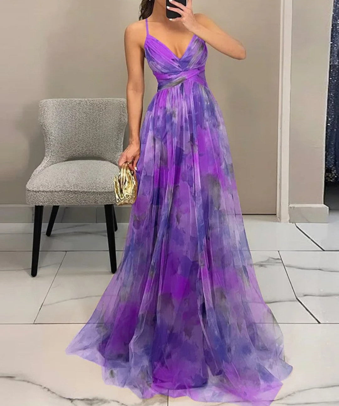 Giselle | Märchenhaftes Maxikleid mit floralen Verzierungen