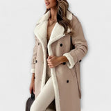 Aurora | Elegante Lange Jacke mit luxuriösem Fleecefutter und opulentem Teddykragen