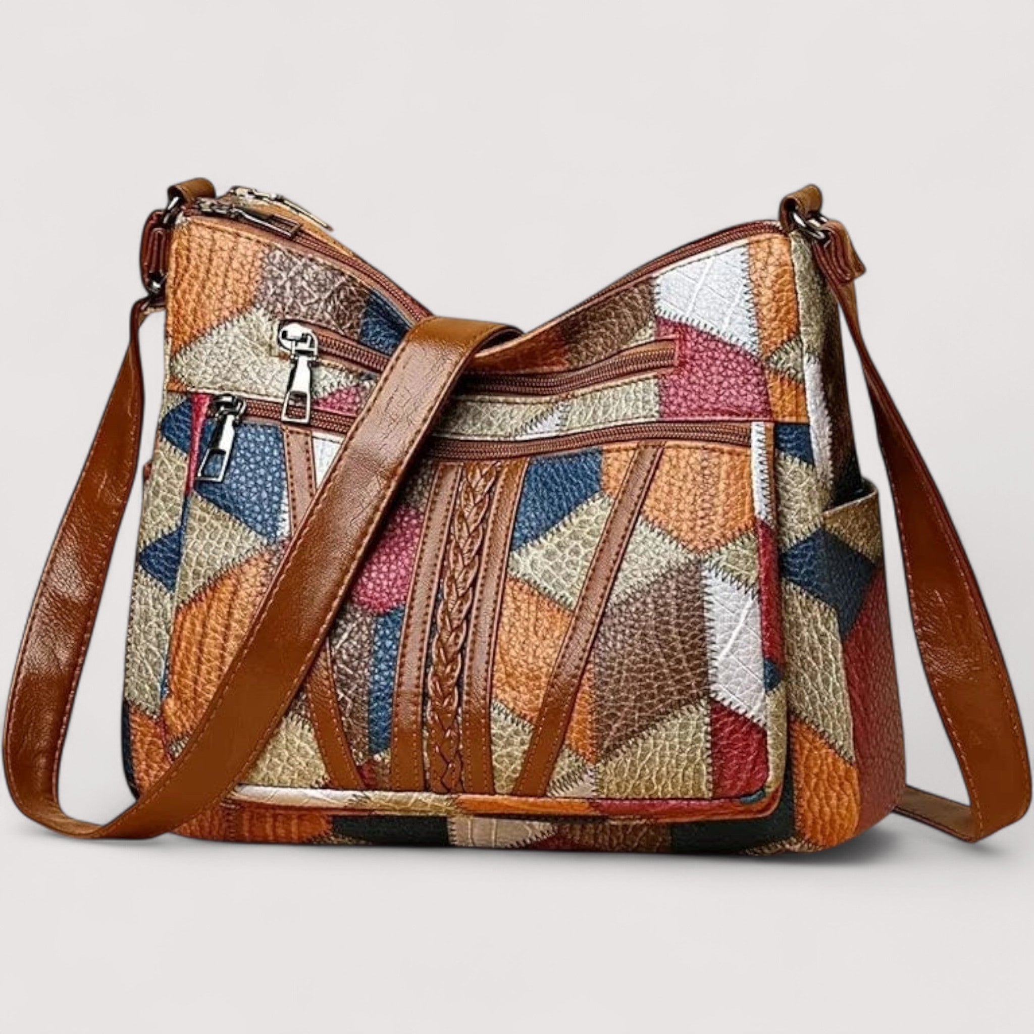 Isabella | Mosaikverzierte Lederhandtasche für zeitlose Eleganz