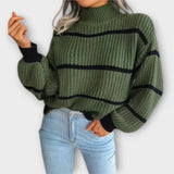 Chavala | Eleganter Rollkragenpullover mit luxuriösem Streifenmuster
