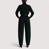 Orina | Elegantes Ensemble mit Stehkragen in tiefem Schwarz