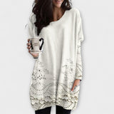 Isolde | Eleganter Pullover mit kunstvollem Druck und exquisiter Stickerei