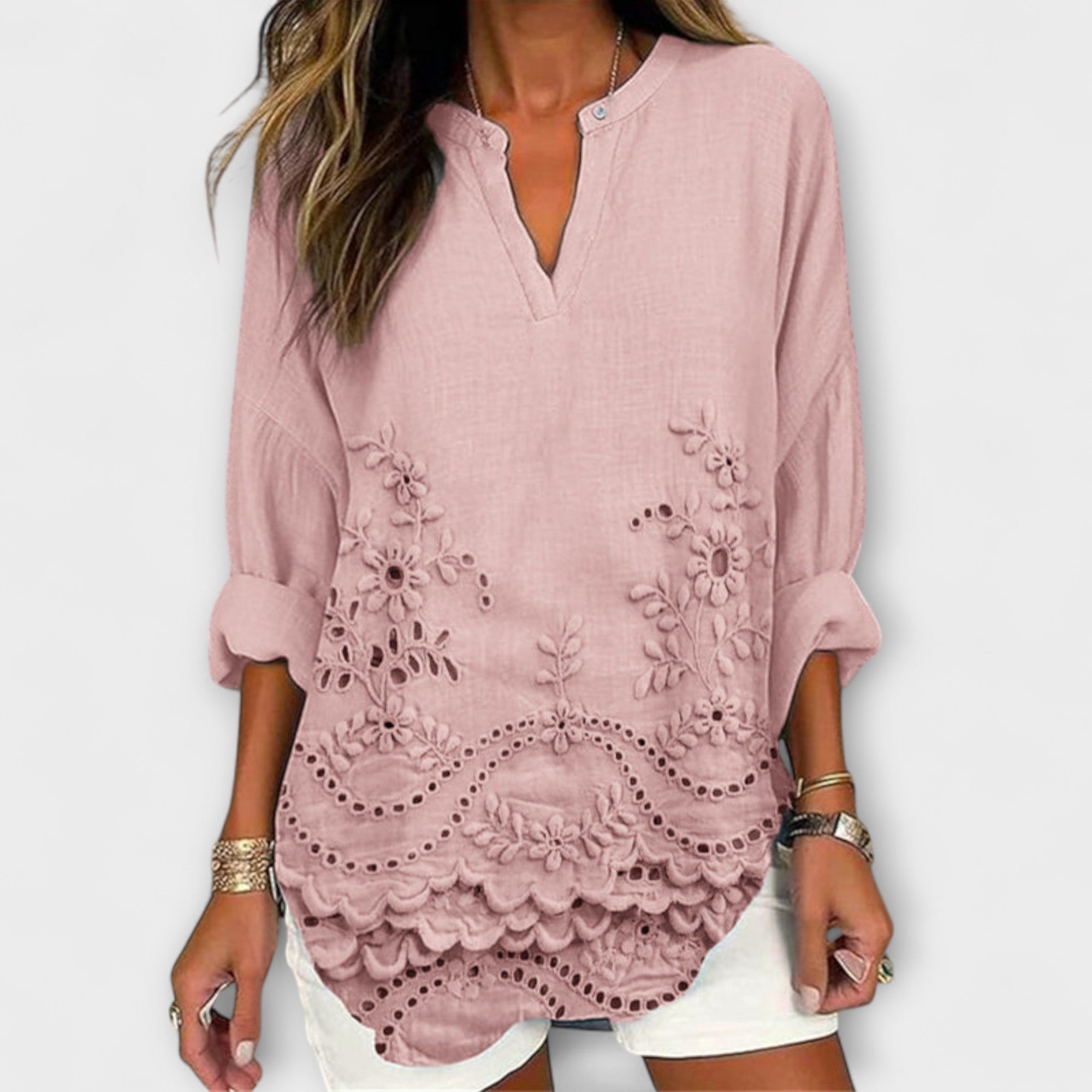 Aria | Elegantes Oberteil mit kunstvollem Print