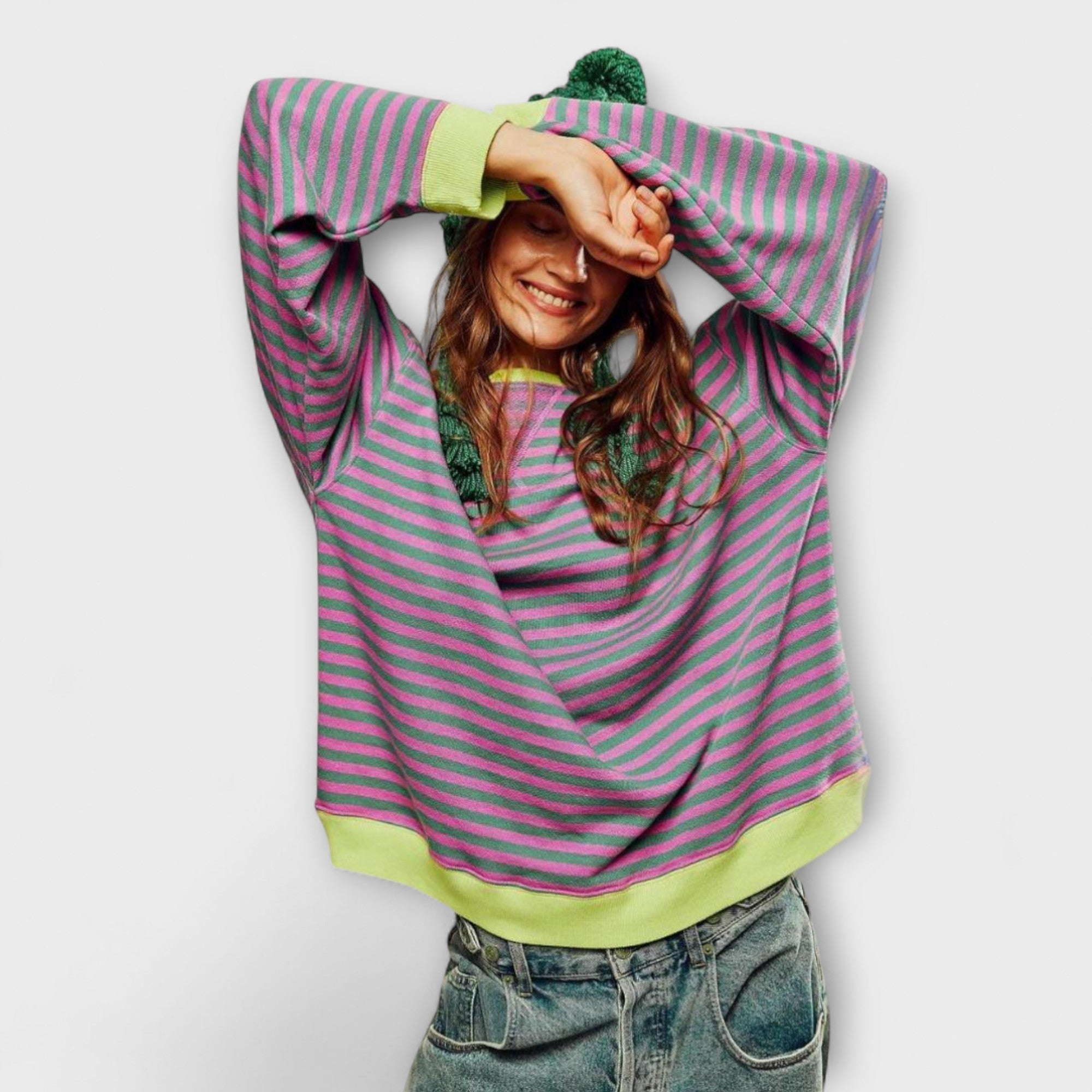 Marianne | Oversize-Pullover mit luxuriösem Streifenmuster