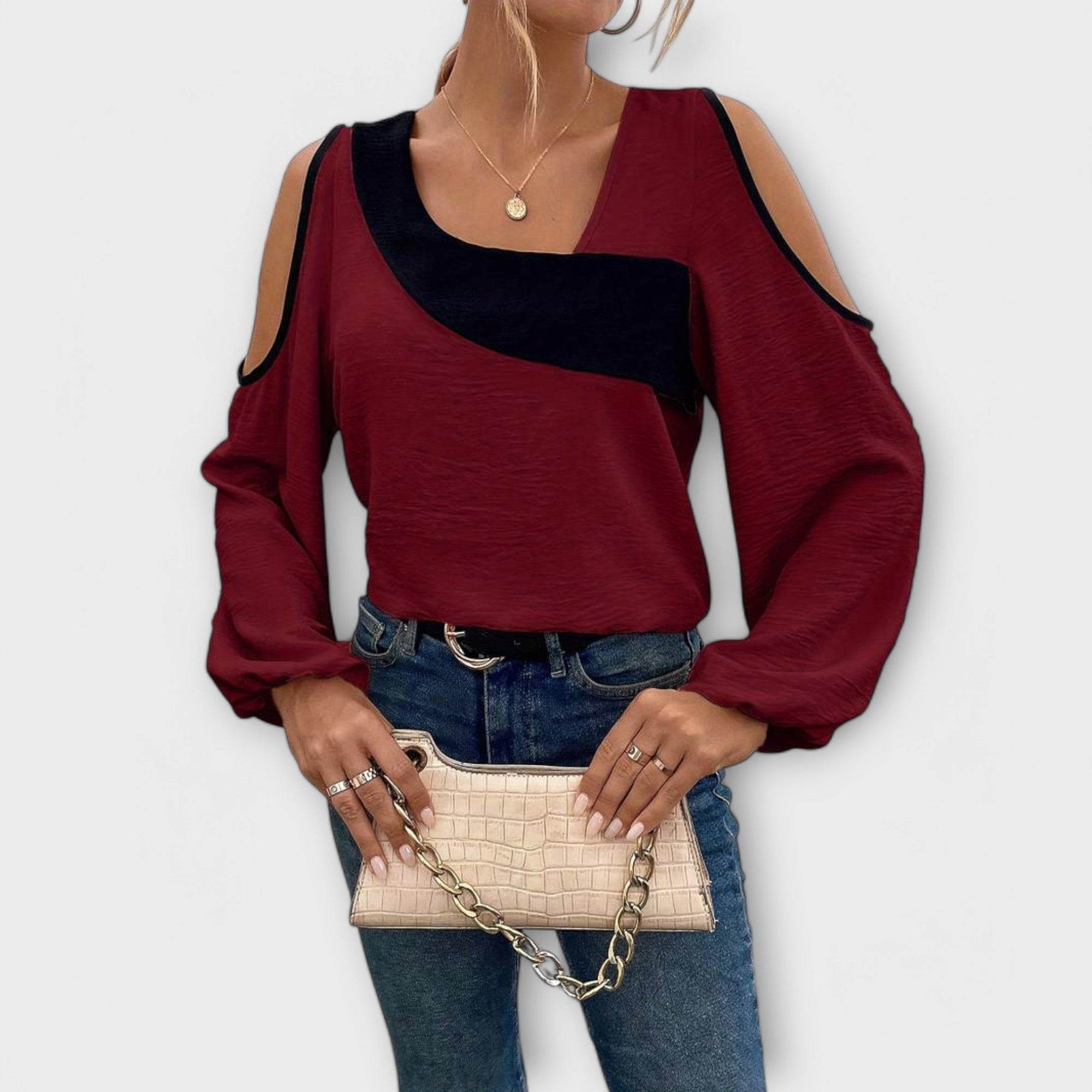 Sofia | Elegante Bluse mit exquisitem quadratischen Ausschnitt