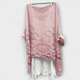 Elena | Bluse mit exquisitem zweilagigem Saum