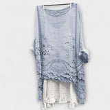Elena | Bluse mit exquisitem zweilagigem Saum
