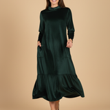 Rubina | Elegantes Langarmkleid aus edelster Seide