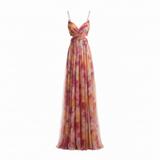 Giselle | Märchenhaftes Maxikleid mit floralen Verzierungen