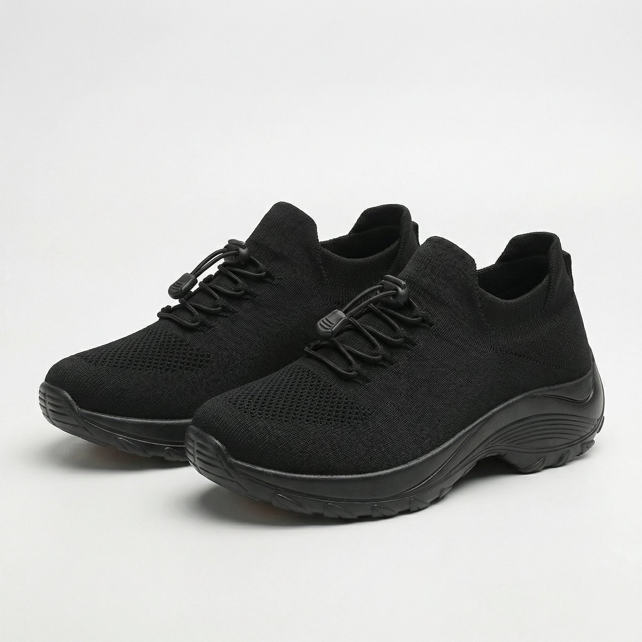Isabella | Elegante orthopädische Schuhe aus feinster Strickware in sattem Grün und Schwarz