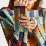 Erika | Eleganter Patchwork-Rollkragenpullover aus erlesenen Materialien