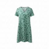 Jeanne | Elegantes Kleid mit V-Ausschnitt und kunstvollem Druck
