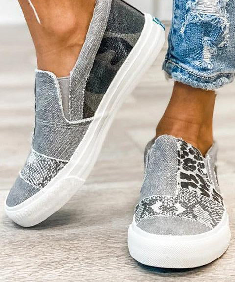 Catriona | Legere Leinenschuhe mit luxuriösem Leopardenmuster
