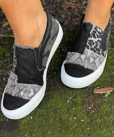 Catriona | Legere Leinenschuhe mit luxuriösem Leopardenmuster