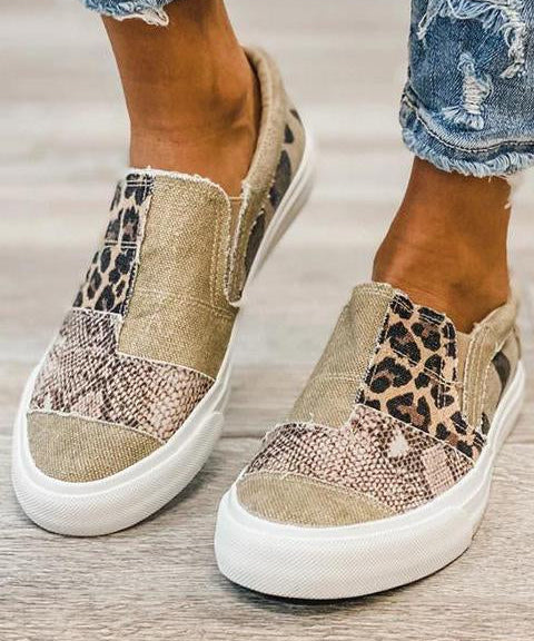 Catriona | Legere Leinenschuhe mit luxuriösem Leopardenmuster