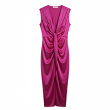 Maila | Opulent drapiertes Abendkleid in luxuriösem Stoff