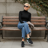 Isabella | Elegante orthopädische Schuhe aus feinster Strickware in sattem Grün und Schwarz