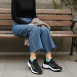Isabella | Elegante orthopädische Schuhe aus feinster Strickware in sattem Grün und Schwarz