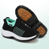 Isabella | Elegante orthopädische Schuhe aus feinster Strickware in sattem Grün und Schwarz