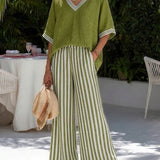 Elvara | Elegantes gestreiftes Ensemble