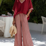 Elvara | Elegantes gestreiftes Ensemble