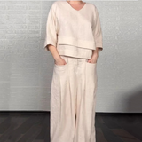 Noemi | Elegantes, weit geschnittenes Minimalismus-Zweiteiler-Set