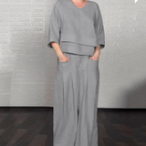 Noemi | Elegantes, weit geschnittenes Minimalismus-Zweiteiler-Set