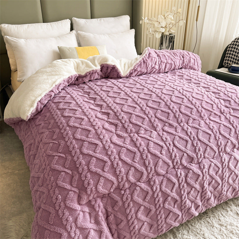 Calypso | Zopfmuster-Decke mit Teddyfutter