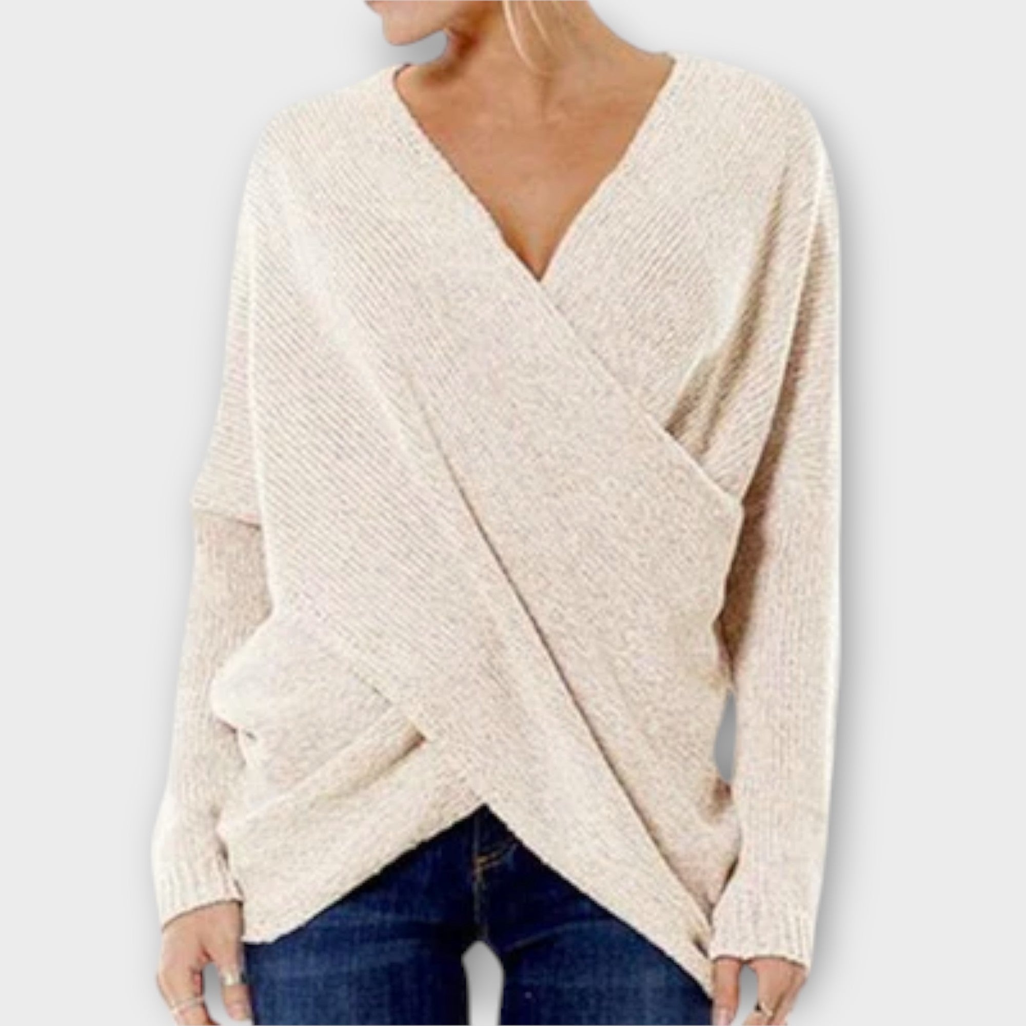 Heidi | Eleganter gekreuzter Pullover aus feinstem Cashmere