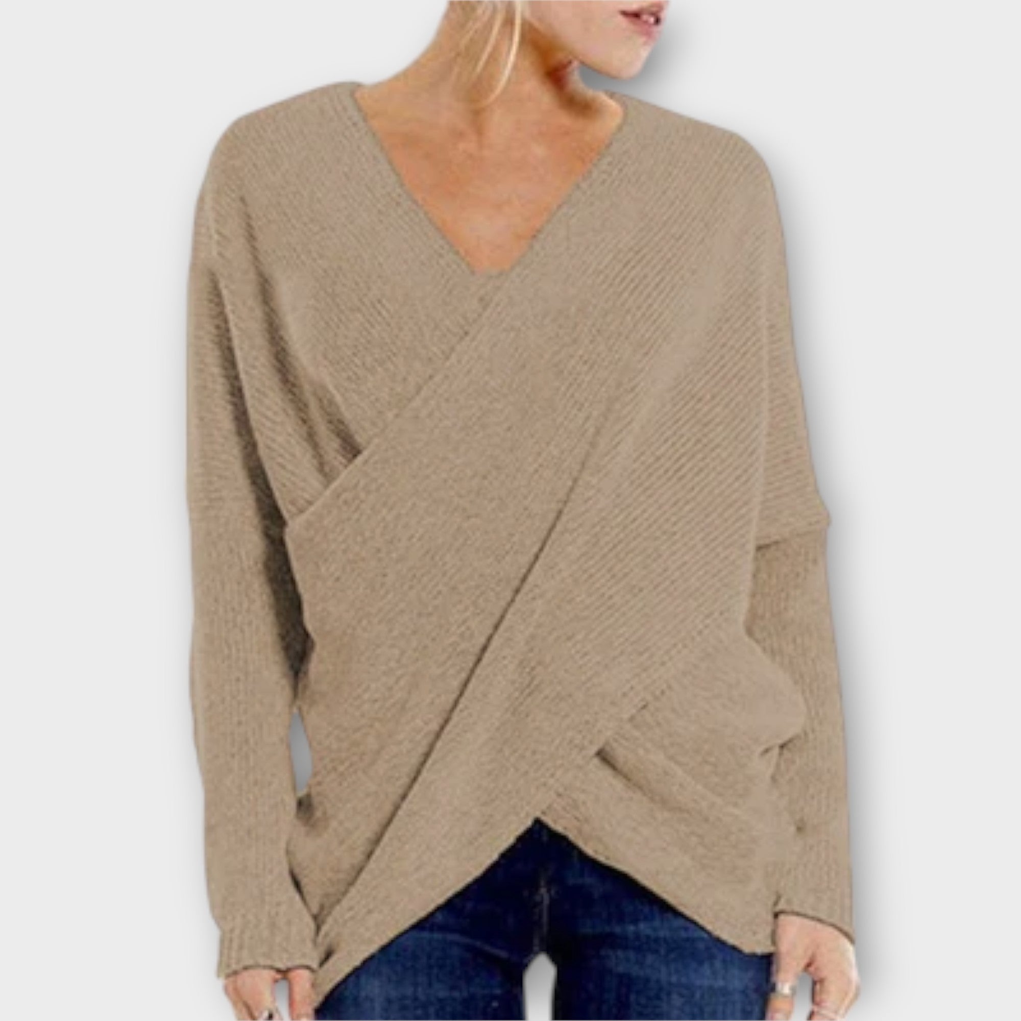 Heidi | Eleganter gekreuzter Pullover aus feinstem Cashmere