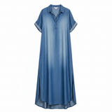 Zara | Elegantes langes Denim-Kleid für zeitlose Eleganz